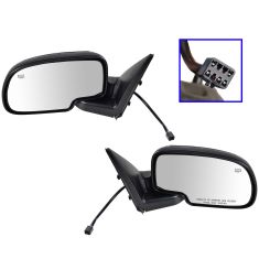 1999-02 Silverado Pwr Htd Blk Chrme Mirror Pair