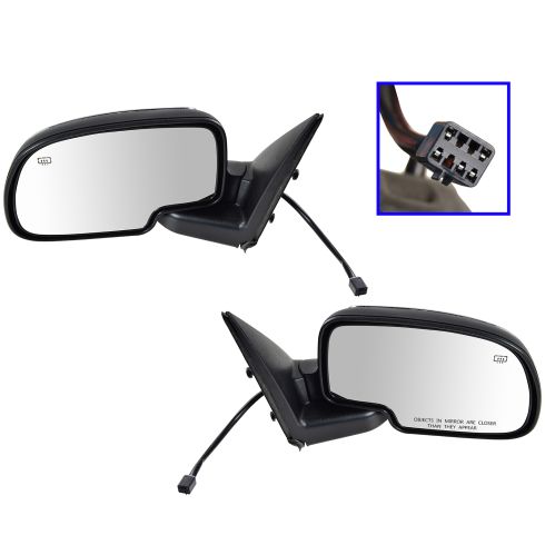 1999-02 Silverado Pwr Htd Blk Chrme Mirror Pair