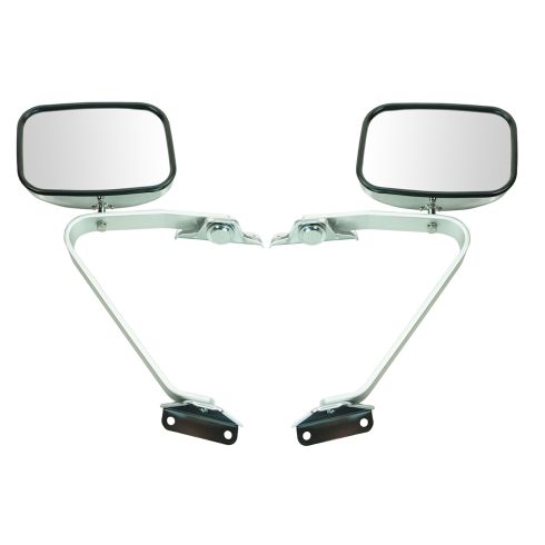 1980-96 Ford Pickup Bronco Mirror Manual Swing Lock Chrome Pair