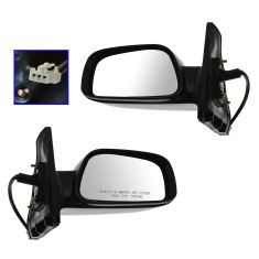 2003-08 Toyota Corolla Mirror Power Gloss Black Pair