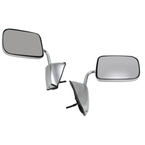 88-93 Dodge Ram Charger Pickup Mirror Chrome Folding Power Pair