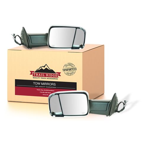 09-11 Dodge Ram 1500 (exc Mega Cab); 10-11 2500 3500 Pwr Htd TS PL Chrme Cap Tow Upgrade Mirror PAIR