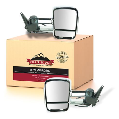 03-07 Sierra. Silverado Power, Heated, Manual Telescoping, w/Clear-Smoked TS Lens Chrome Mirror PAIR