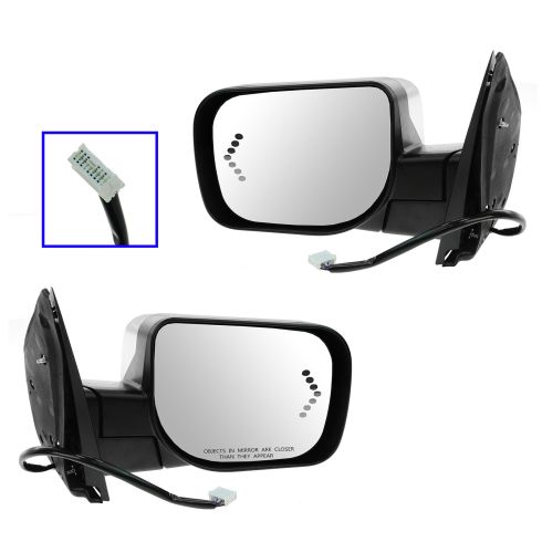 06-07 QX56, Armada; 07 Titan Power, Heated, Puddle Light, Memory w/7 Dot TS Chrome Cap Mirror RH