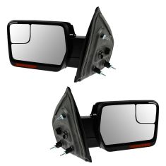 04-08 F150 Pwr Fld, Dual Htd Glass, Dual LED Turn Signl, PL, Chrm & Txt Caps Mirror PAIR (Upgrade)