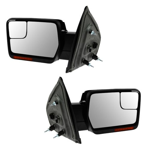 04-08 F150 Pwr Fld, Dual Htd Glass, Dual LED Turn Signl, PL, Chrm & Txt Caps Mirror PAIR (Upgrade)