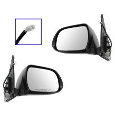 12-13 Toyota Tacoma Power w/Turn Signal Black w/Chrome Cap Mirror PAIR