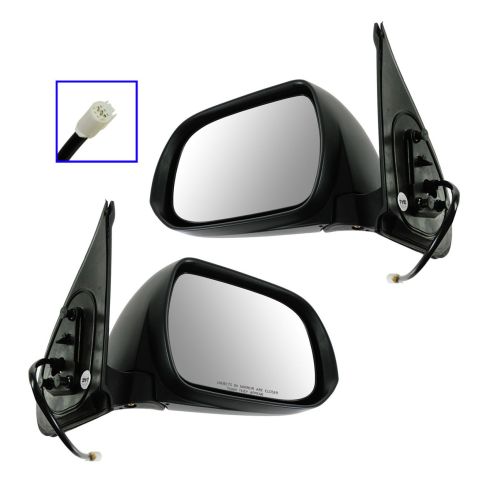 12-13 Toyota Tacoma Power Black Textured Mirror PAIR