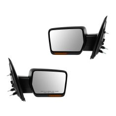 09-10 Ford F150 Power, Heated, w/Turn Signal Black Textured Mirror PAIR