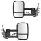 14-15 GM Silverado Sierra Dual Arm Telescopic Pwr Htd (w/Smoke Signal on Hsg) Text Blk Tow Mir PAIR