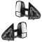 14-15 GM Silverado Sierra Dual Arm Telescopic Pwr Htd (w/Smoke Signal on Hsg) Text Blk Tow Mir PAIR