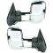 14-15 GM Silverado Sierra Dual Arm Telescopic Pwr Htd (w/Smoke Signal on Hsg) Chrme Cap Tow Mir PAIR