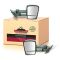 14-17 Chevy Silverado, GMC Sierra 1500, 2500, 3500 Textured Black Manual Telescoping Tow Mirror PAIR