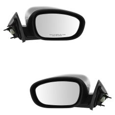 06-10 Chrysler 300; 05-08 Dodge Magnum Manual Folding Power Heated Black w/Chrome Cap Mirror Pair
