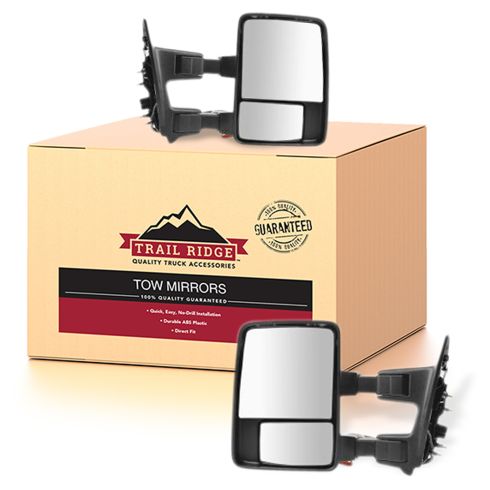 08-15 Ford SD PU Pwr Fold, Pwr Teles, Htd, Mem, Smoked Trn Sig & Clrnce Lite Chrome Tow Mirror Pair