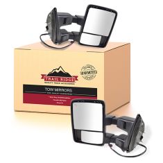 08-15 Ford SD PU Pwr Fold, Pwr Teles, Htd, Mem, Smoked Trn Sig & Clrnce Lite Tow Mirror PTM Cap PAIR