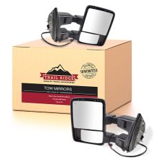 08-15 Ford SD PU Pwr Fold, Pwr Teles, Htd, Mem, Smoked Trn Sig & Clrnce Lite Tow Mirr Text Blk PAIR