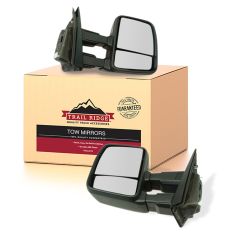 15-17 Ford F150 Manual, Telescoping Dual Arm, Perf Upgrde, Text Black Tow Mirror PAIR (TR)