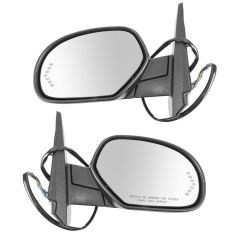 07-08 Silverado,Sierra 1500-3500 New Body Power Folding, Htd, Memory, 7 LED TS Txt Cover Mirror PAIR