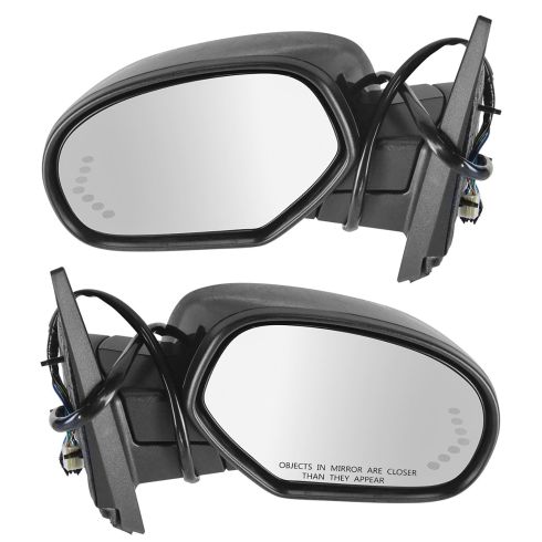 07-08 Silverado,Sierra 1500-3500 New Body Power Folding, Htd, Memory, 7 LED TS PTM Cover Mirror PAIR