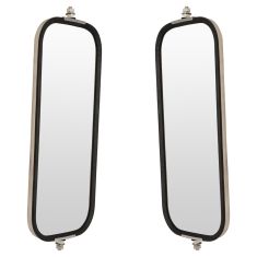 Heavy Duty Truck 16 x 7 OEM Style Ribbed Back Stainless Steel West Coast Mirror PAIR