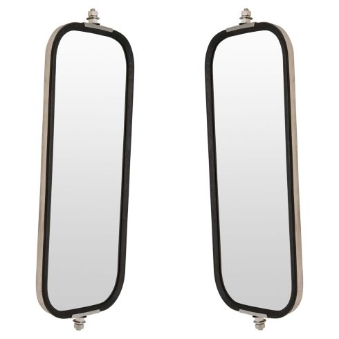 Heavy Duty Truck 16 x 7 OEM Style Ribbed Back Stainless Steel West Coast Mirror PAIR
