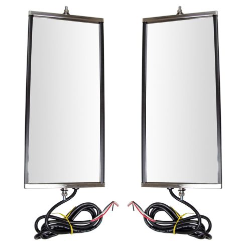 Heavy Duty Truck 16 x 7 Stainless Steel West Coast Heated Signal Mirror PAIR