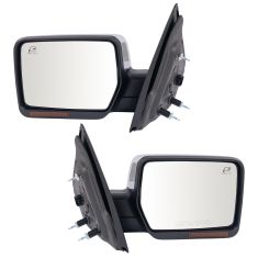 Pwr Heat Memory Turn Signal Puddle Mirror Pair Chrome