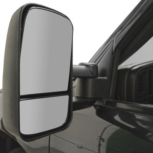 Pair Of Black Manual Side View Mirrors For 1988-1998 Chevrolet Pickup Trucks 4 thumbnail image
