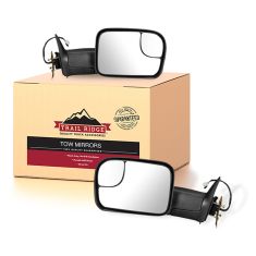 98-02 Dodge Ram Power Heated Signal Text Upgrade Tow Mirror Pair (Trail Ridge)
