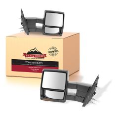 04-06 F150; 06 Mark LT Power Heated Signal Textured Black Tow Mirror PAIR (09 Style) (Trail Ridge)