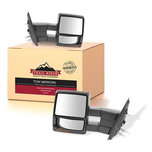 04-06 F150; 06 Mark LT Power Heated Signal Textured Black Tow Mirror PAIR (09 Style) (Trail Ridge)
