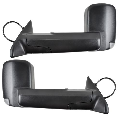 Powered Heated Manual Folding Mirrors; Textured Black (19-26 RAM 1500