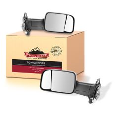 98-01 Ram 1500;98-02 2500/3500 Power Heat Text Black Tow Mirror w/Brkt 4th Gen Hd PAIR (Trail Ridge)