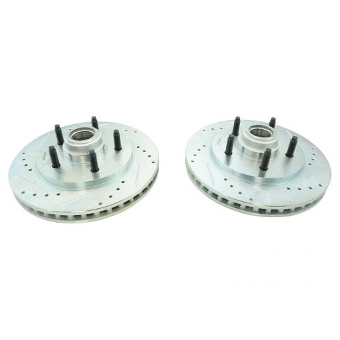 Evan-Fischer Front Brake Disc Rotor & Pad Kit For 1997-2003 Ford F-150 4WD – Cross-Drilled & Slotted