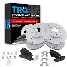Front & Rear Performance Rotor & Posi Metallic Pad Kit 07 Chevy Truck/SUV