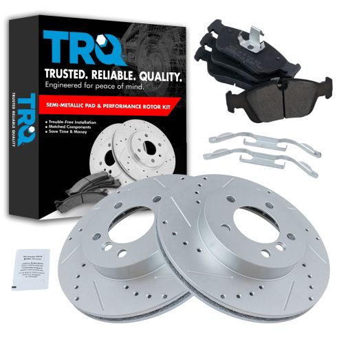 99-08 BMW 3 Series Multifit Front Metallic Brake Pad & Performance Rotor Kit