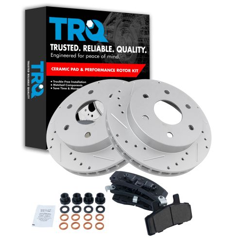 88-00 Chevy GMC Truck Front Ceramic Brake Pad & Performance Rotor Set
