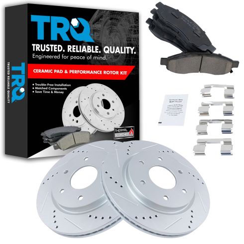03/05-10/05Infiniti QX56, Nissan Armada; 05-07 Titan Front Ceramic Brake Pads & Performance Rotors