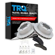 99-05 Excursion; 99-04 F250 F350 4X4 Front Performance Rotor & Ceramic Pad Kit