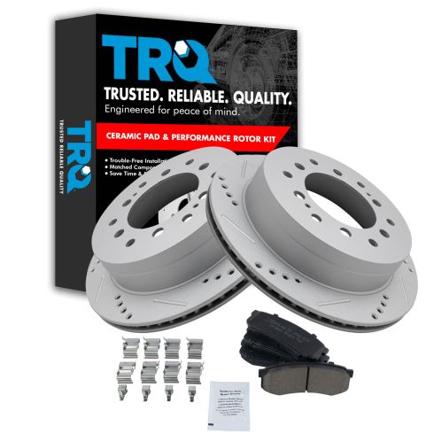 Toyota Lexus Multifit Rear Premium Posi Ceramic Brake Pads & Performance Rotor Kit