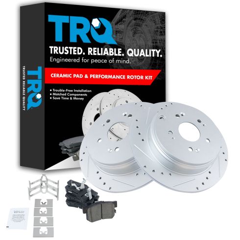 10-14 RDX, 05-14 CRV Rear Performance Rotor & Posi Ceramic Pad Kit Set
