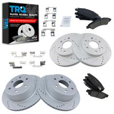 15-16 Escalade, 15-16 Escalade ESV, 14-16 Silverado 1500 Front & Rear Ceramic Pads & Perf Rotor Kit