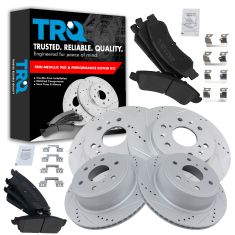 GM Truck Front & Rear Premium Posi Metallic Brake Pad & Performance Rotor Kit