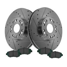 Brake Pad & Rotor Kit w/Brake Fluid & Cleaner