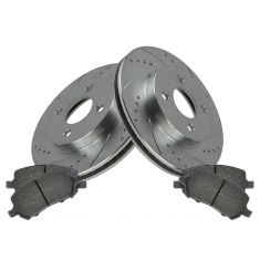 Brake Pad & Rotor Kit w/Brake Fluid & Cleaner