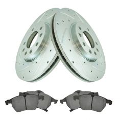 Brake Pad & Rotor Kit w/Brake Fluid & Cleaner