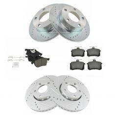 Brake Pad & Rotor Kit w/Brake Fluid & Cleaner