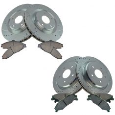 Brake Pad & Rotor Kit w/Brake Fluid & Cleaner