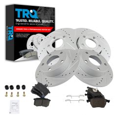 Brake Pad & Rotor Kit w/Brake Fluid & Cleaner